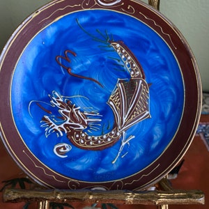 Old Asian Dragon Decorated Saucer Plate