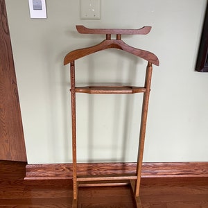 Mid Century Centurion Louisville Oak Valet Stand/Gentleman Closet Wooden Valet Stand/Vintage Suit Butler Stand/Oak Wood Valet Stand