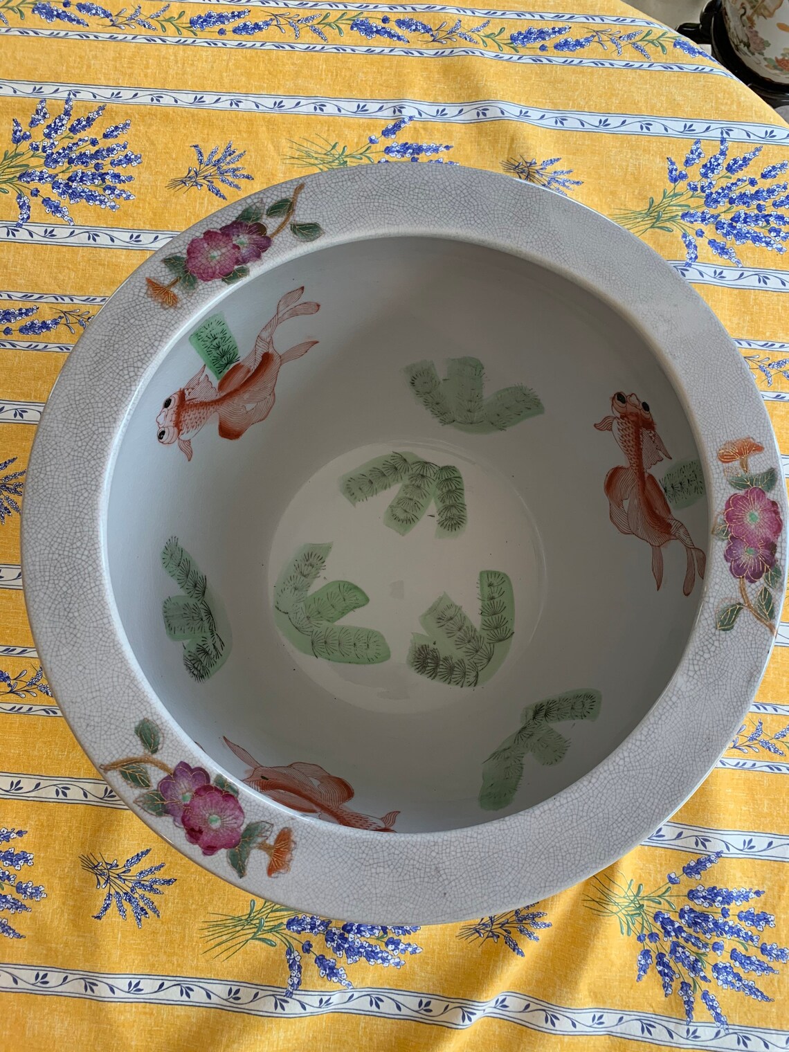 Vintage Chinese XLarge Fish Bowl Planter/ Ceramic Family Etsy