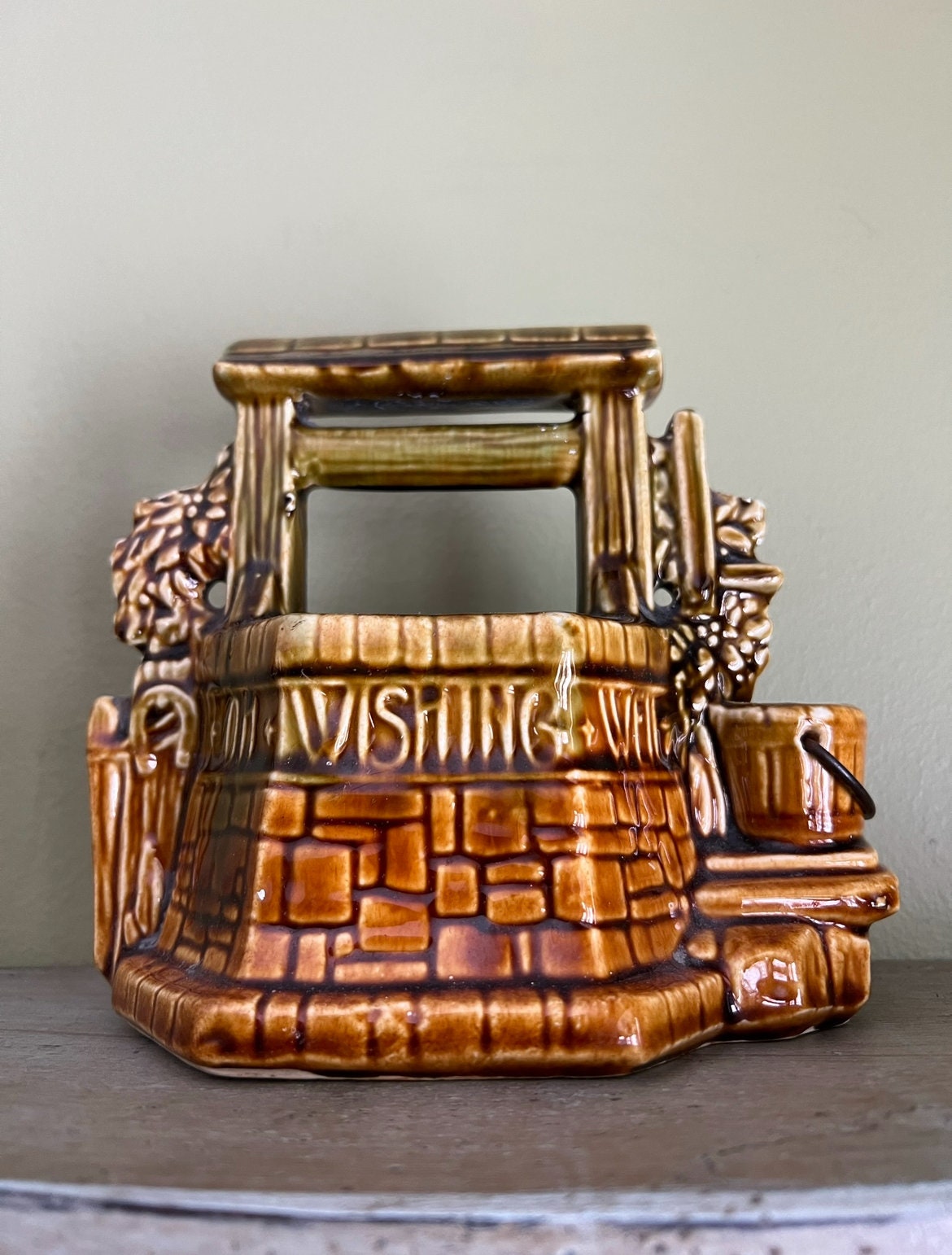 1940-50s Mccoy Wishing Well Planter/ Collectible Mccoy Pottery