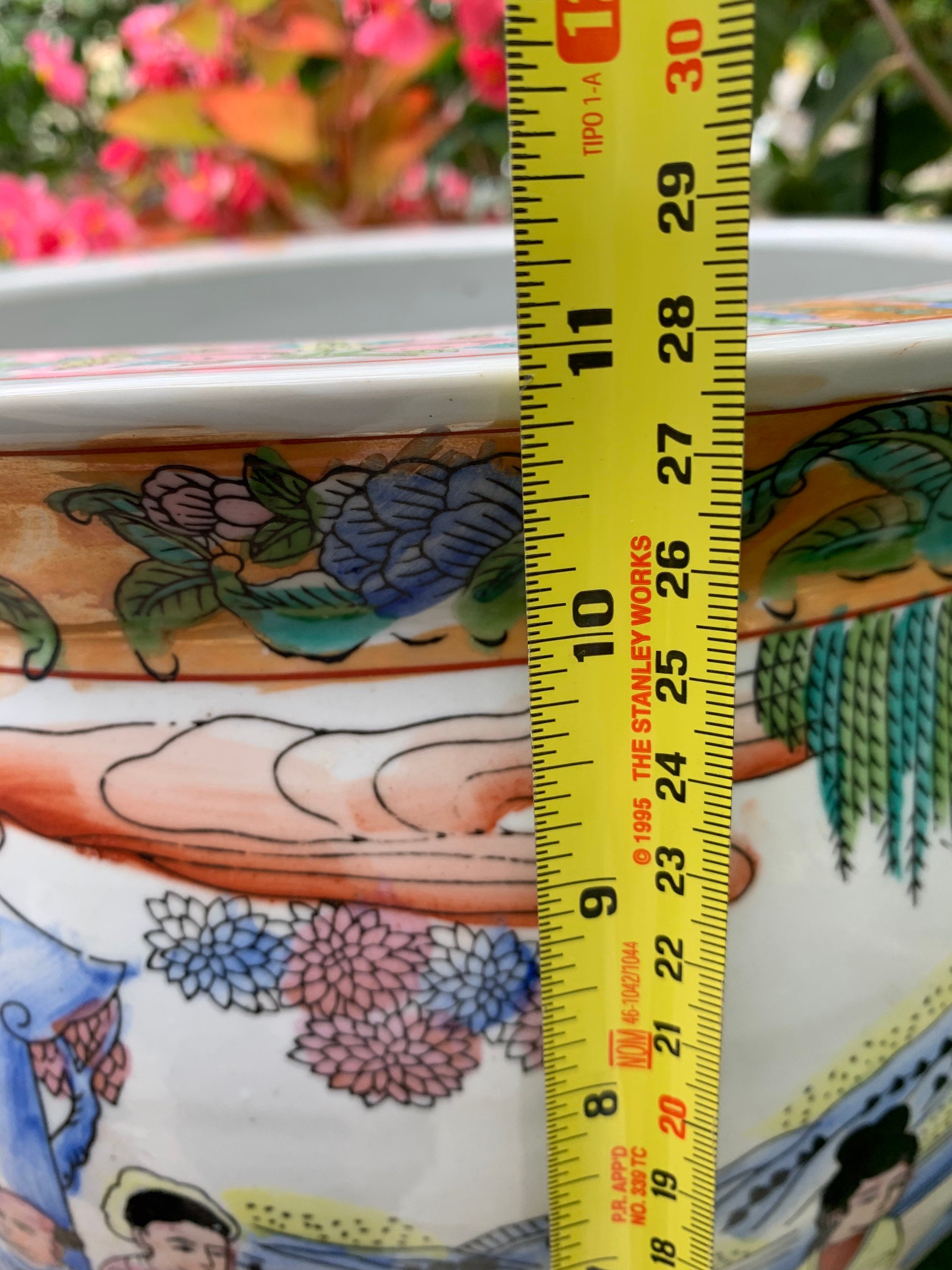 Vintage Chinese Large Fish Bowl Planter/ Ceramic Family | Etsy