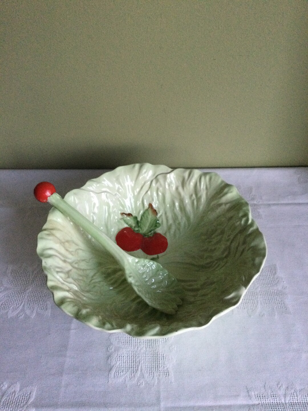 Vintage Carlton Ware Salad Bowl With Salad Server/carton Ware Made in