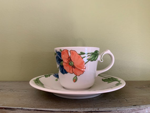 Vintage Villeroy Boch Amapala taza de te y sauce hecho en Alemania Villeroy y Boch Fine China tazas de cafe y sauces Etsy Mexico