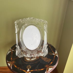 Vintage XLarge Crystal Picture Frame 6.5x9 image size/Mikasa Princess pattern Crystal photo Frame/Wedding Crystal Frame/XL Wedding Sign Fram