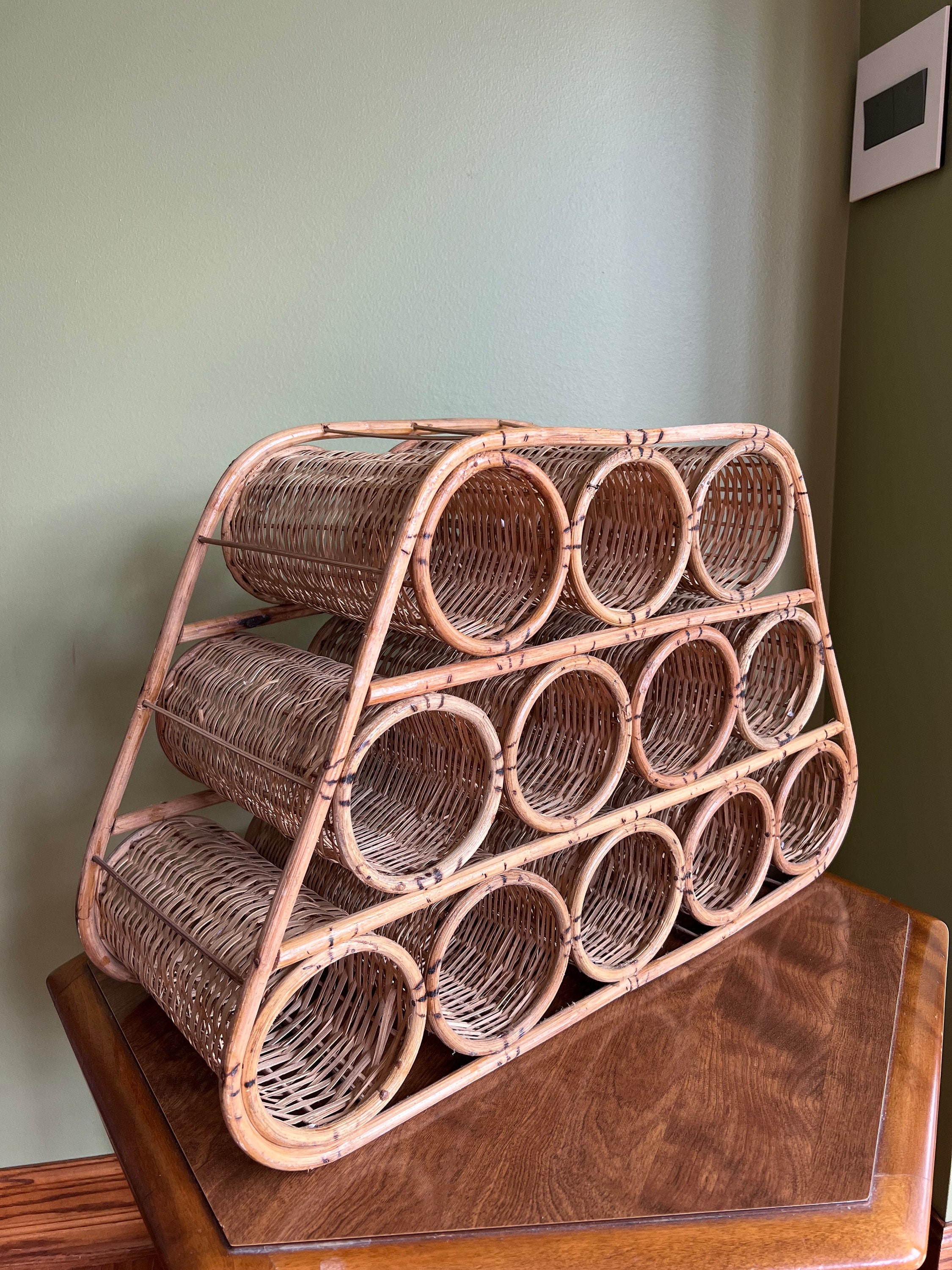 Wicker Wine Rack Etsy