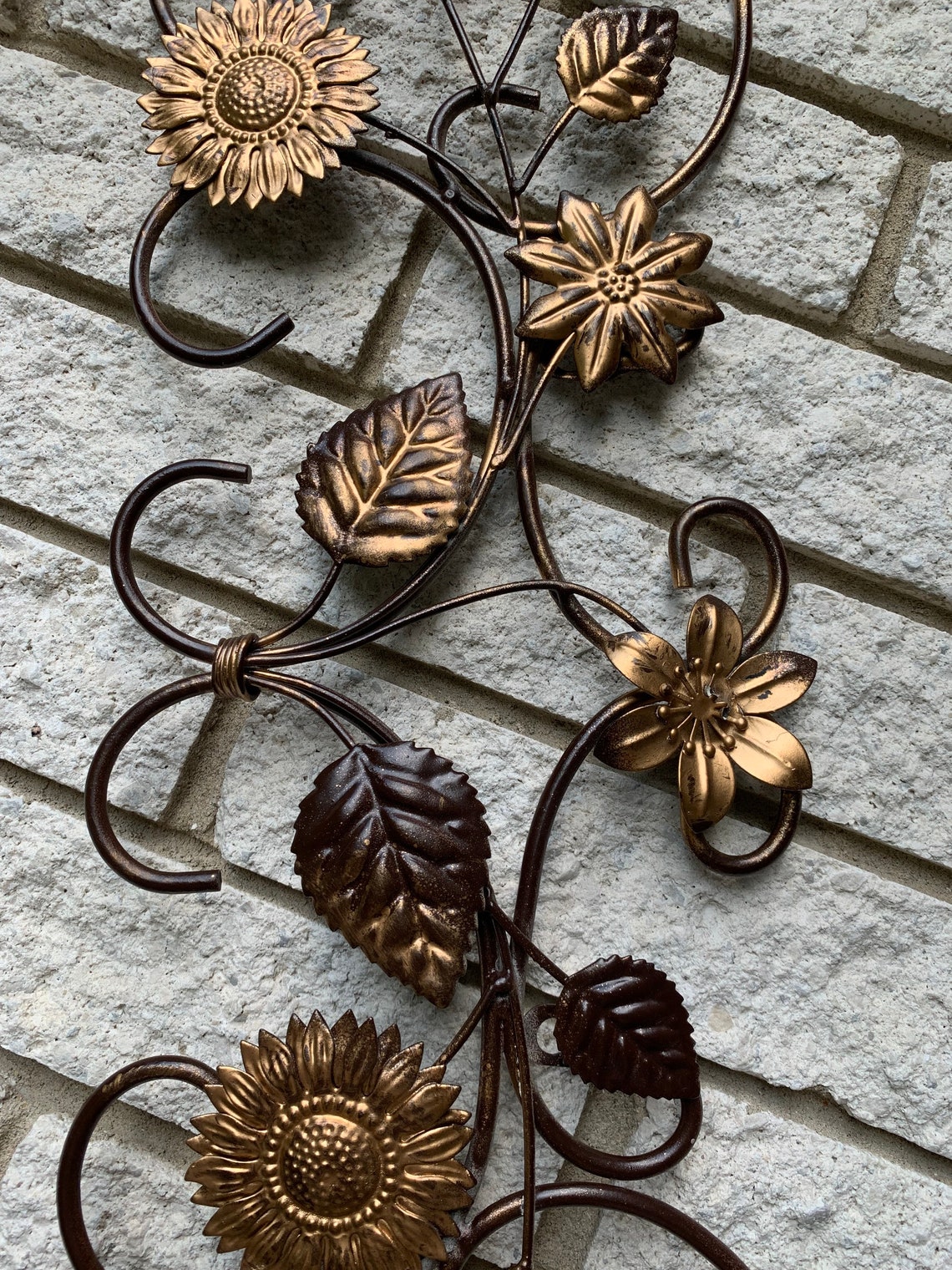 Vintage Metal Wall Hanging Decor / Outdoor Floral Metal Wall Etsy