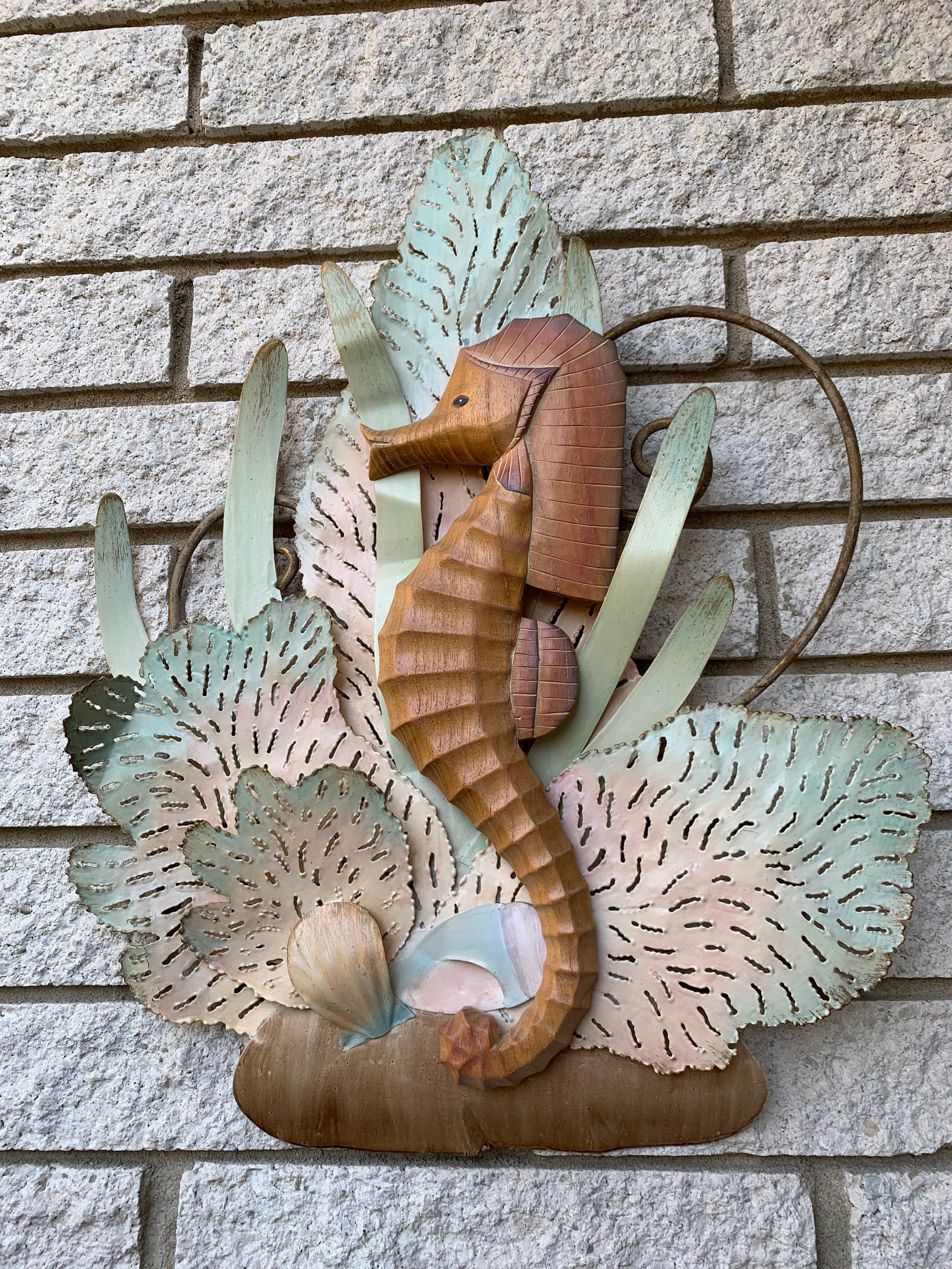 Vintage Metal Wall Hanging/ Seahorse Decor Wall Hanging/ Etsy