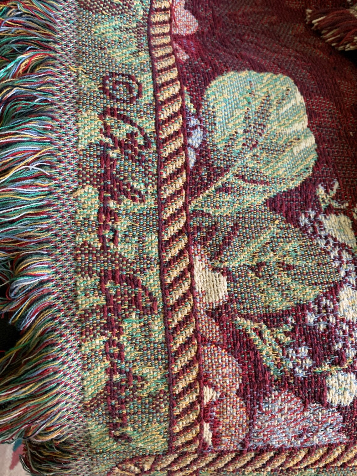 Vintage Goodwin Weavers Cotton TapestryThrow Made in USA/ Etsy