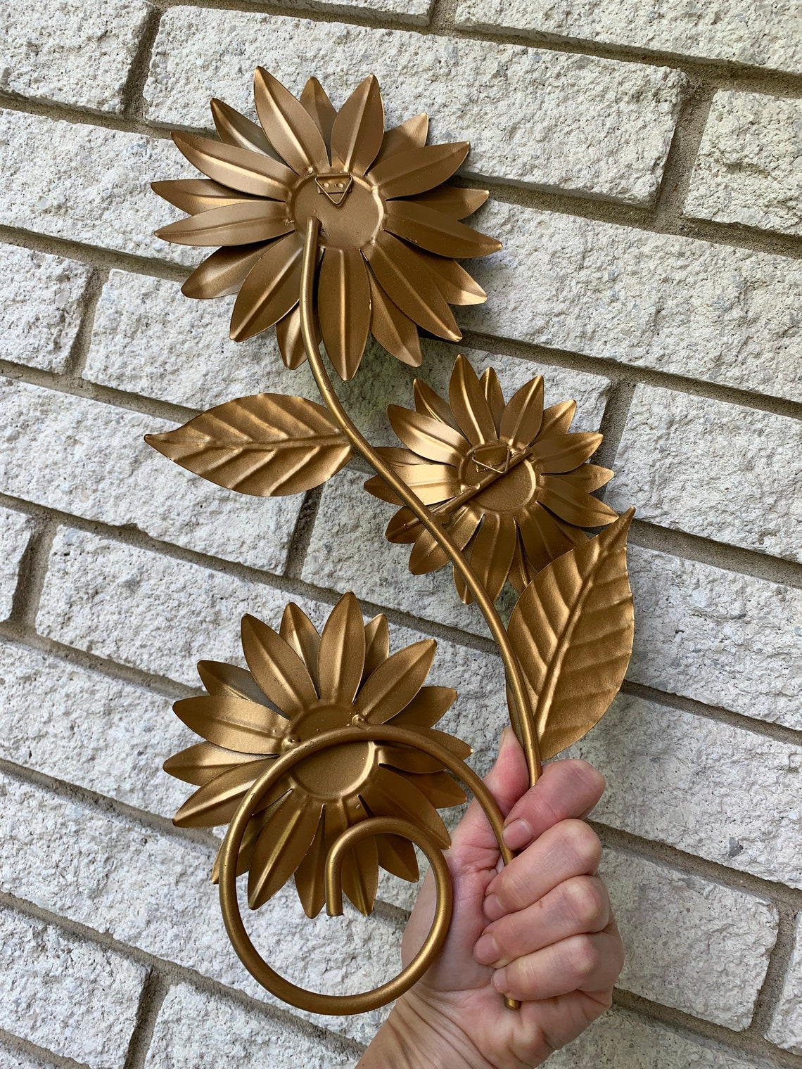 Metal Sunflowers Wall Hanging Decor Etsy