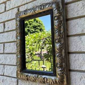 Vintage 1998 Bombay Company Silver with Brown accent Frame Mirror/Bombay Silver Frame Wall Mirror