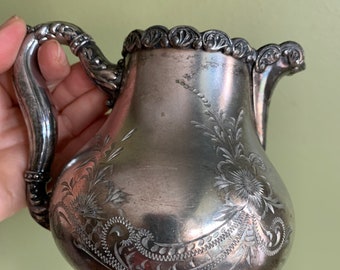 Antique James W. Tufts Quadruple Etched Ornate Silver Plated #4503