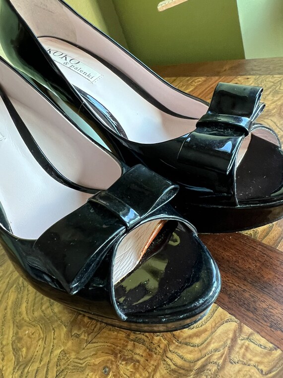 Vintage Koko & Palenki black patent platform shoes sz… Gem