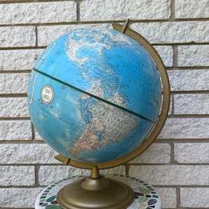Vintage Cram’s IMPERIAL World Globe with Analemma/ 12" Diameter Raised Globe Made in USA George F. Cram Company