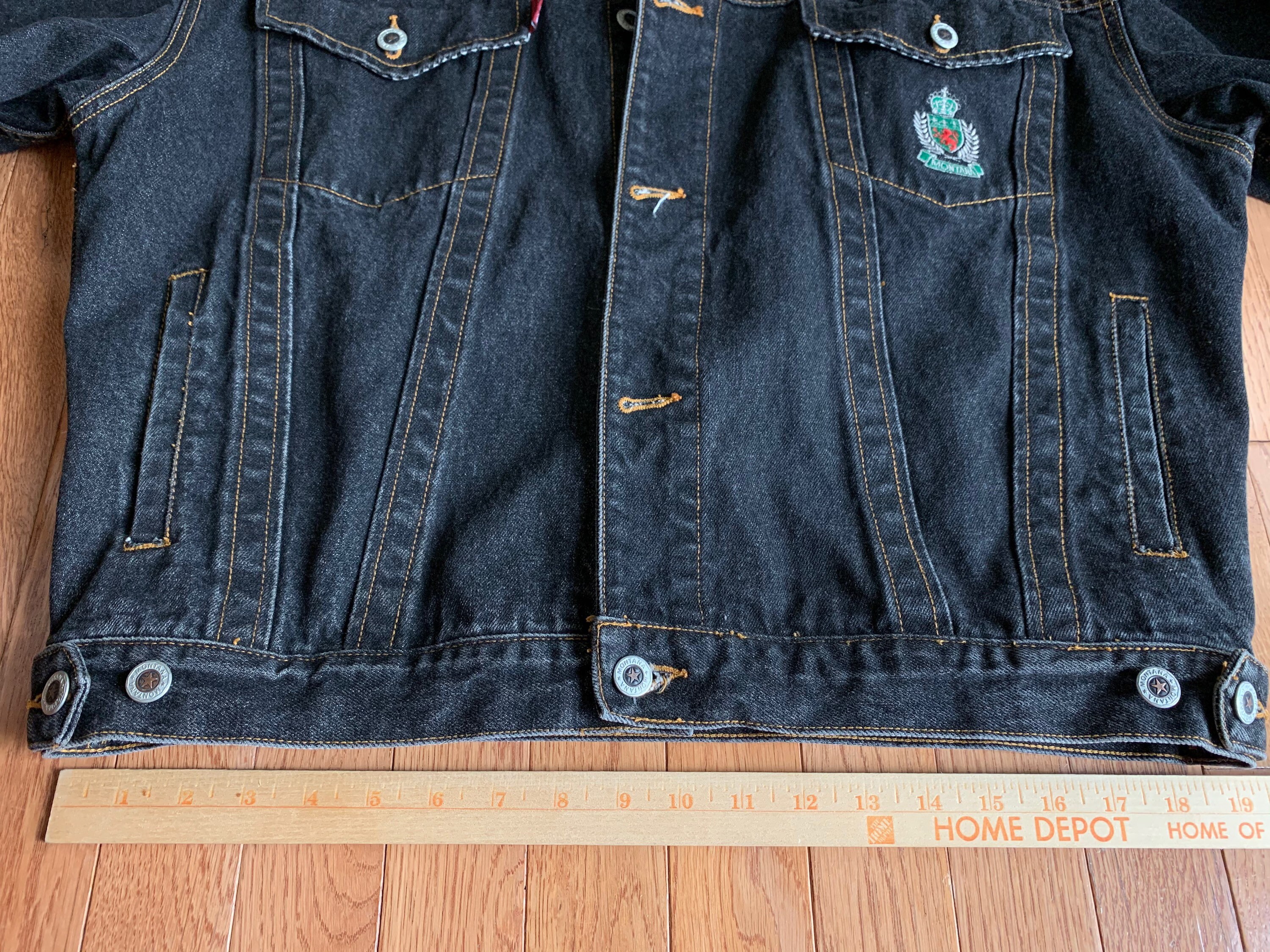 Vintage Montana Black Denim Jacket/ Unisex Oversized Denim Vintage Montana Black Denim Jacket/ Unisex Oversized Denim