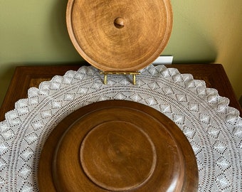 Vassoio Decorativo in Legno Fatto a Mano, Piatto di Servizio Unico in Legno per