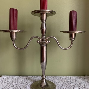 Godinger Silver Plated Candelabra/ Two Arms 3 Candles Large Candelabra