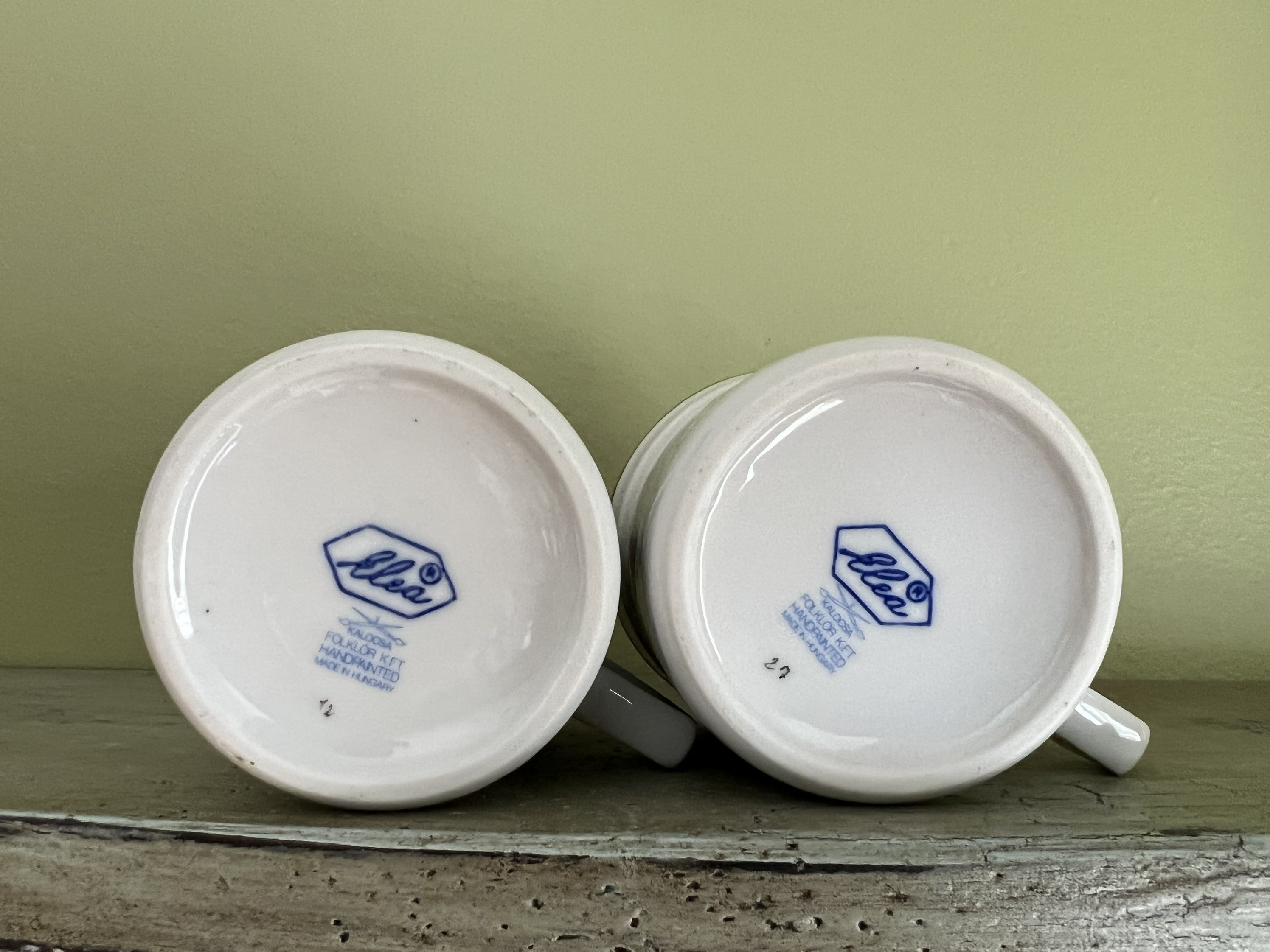 Vintage 1970s Kalocsa Hungary Porcelain Tea Cups and Saucers/ Etsy Canada