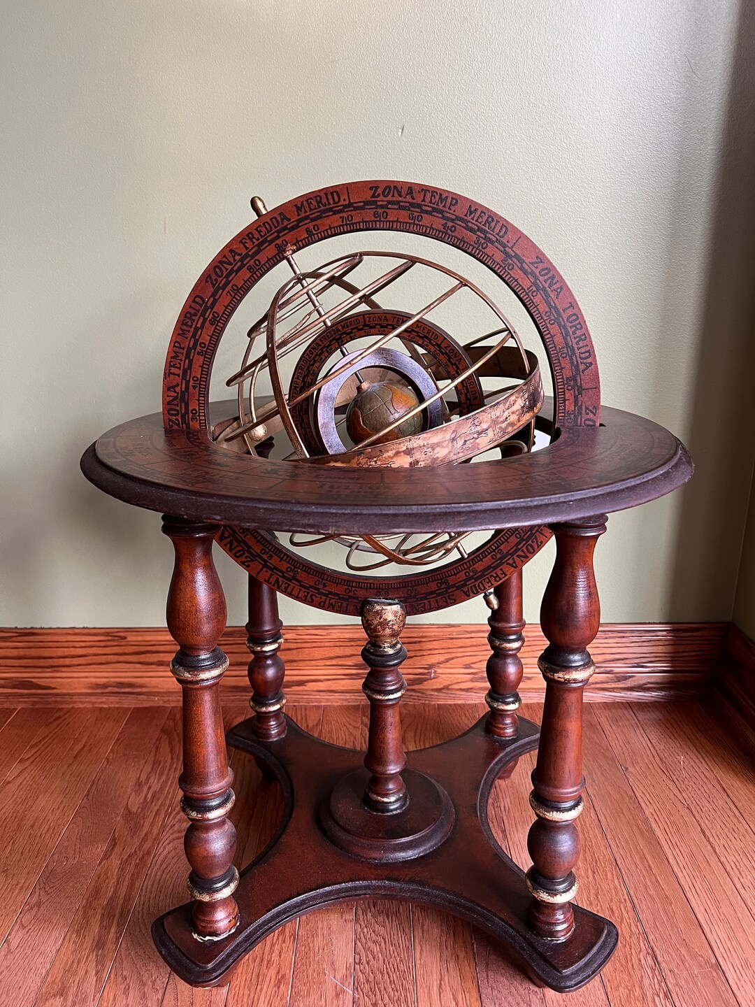 Rare Italian Armillary Sphere/vintage Astrological Globe/ Zodiac
