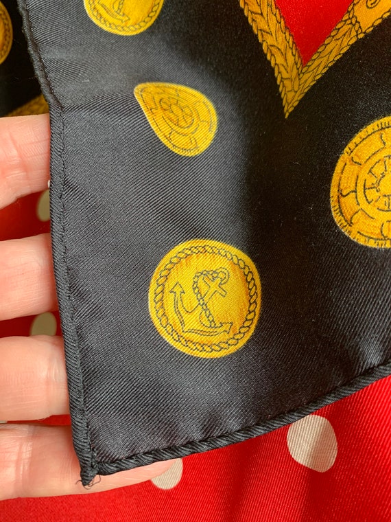 Echo Mod Polka Dot with Coins Print Silk Scarf/ V… - image 9