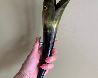 MCM Wiking Horn Fish/Ręcznie rzeźbiona rzeźba Cow Horn Fish