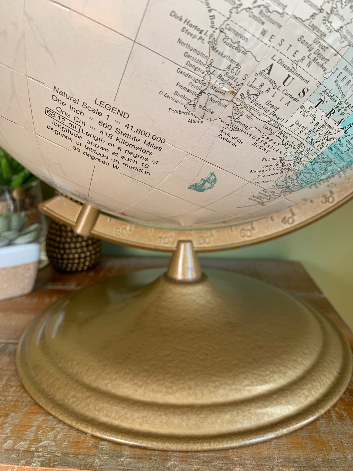 Vintage Crams IMPERIAL World Globe with Analemma/ 12 | Etsy