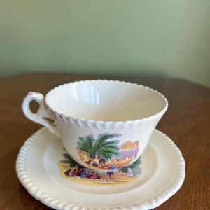 Antique Copeland SPODE’S CAMPAGNA Tea Cup With Sauser made in England 1920s/ Piecrust Edge