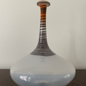 Vtg Kosta Boda Sweden Blue Heavy Art Glass Teardrop Bud Vase