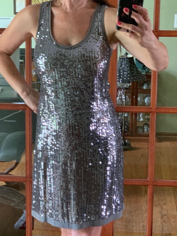 Vintage sparkling silver dress Calvin Klein Exclus