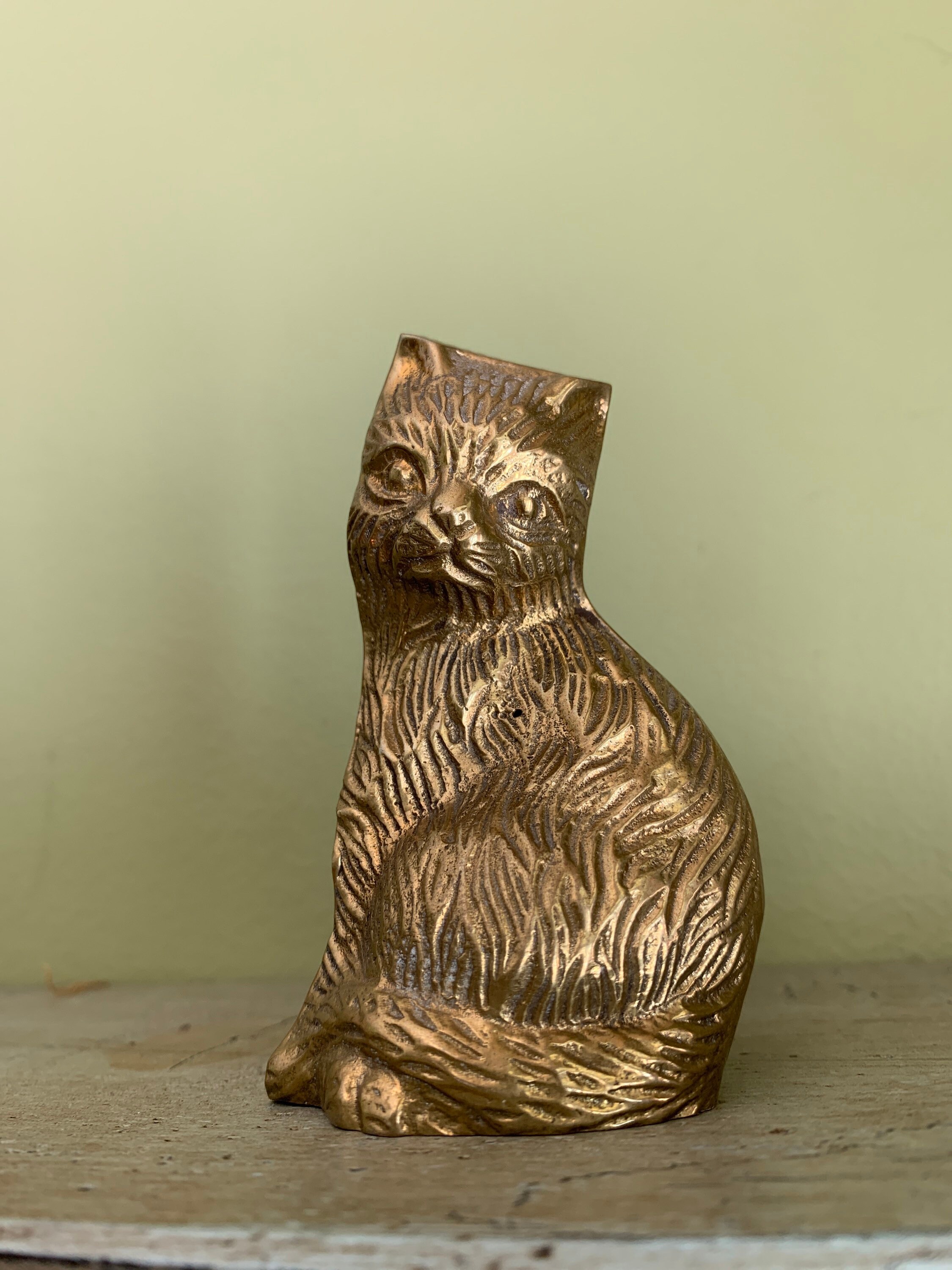 Vintage Brass Cat Figurine/ Mid Century Cat Figurine Etsy Sweden