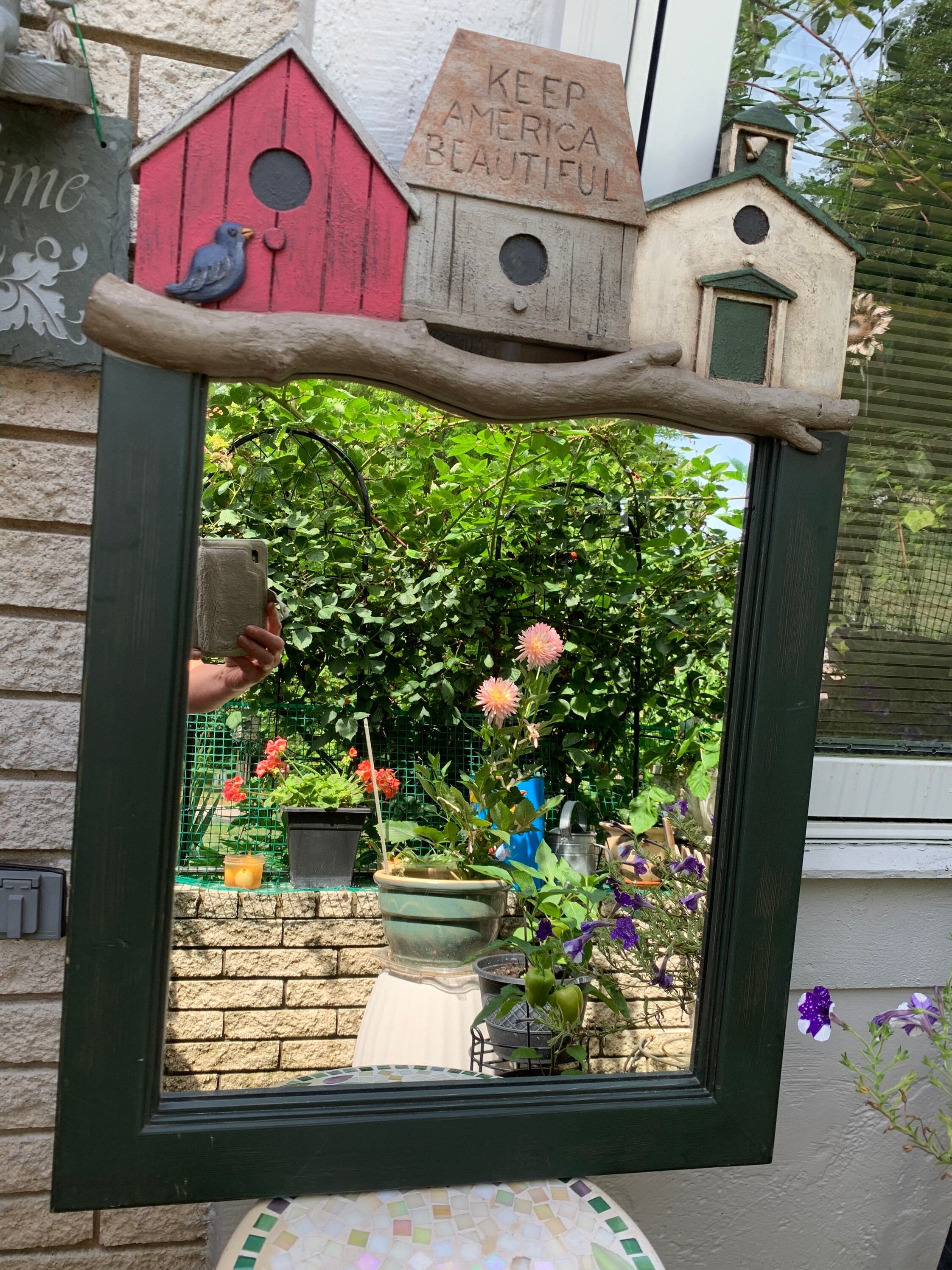 Used, Vintage Bob Timberlake Wall Mirror KEEP AMERICA BEAUTIFUL 1997 Farmhouse Style Large Wall Mirror/The Willow creek Collection Bob Timberlake for sale  