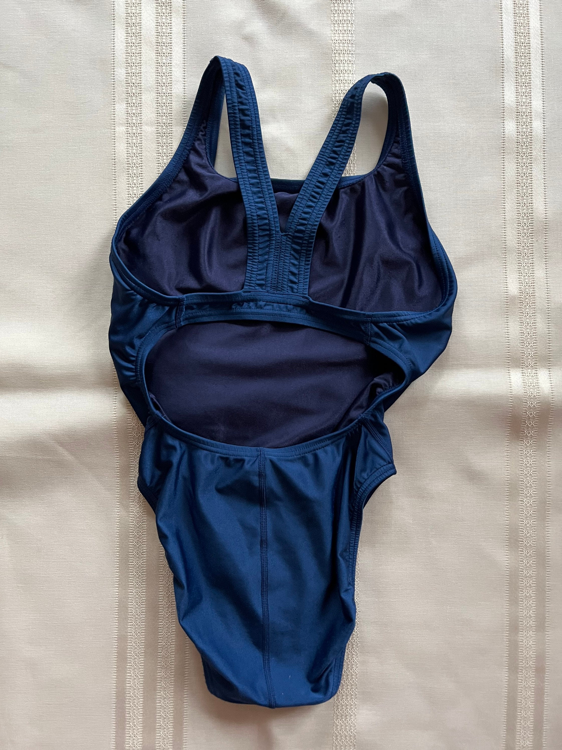 Vintage Speedo One-piece Swimsuit Sz S-M/ Navy Blue Lycra Speedo