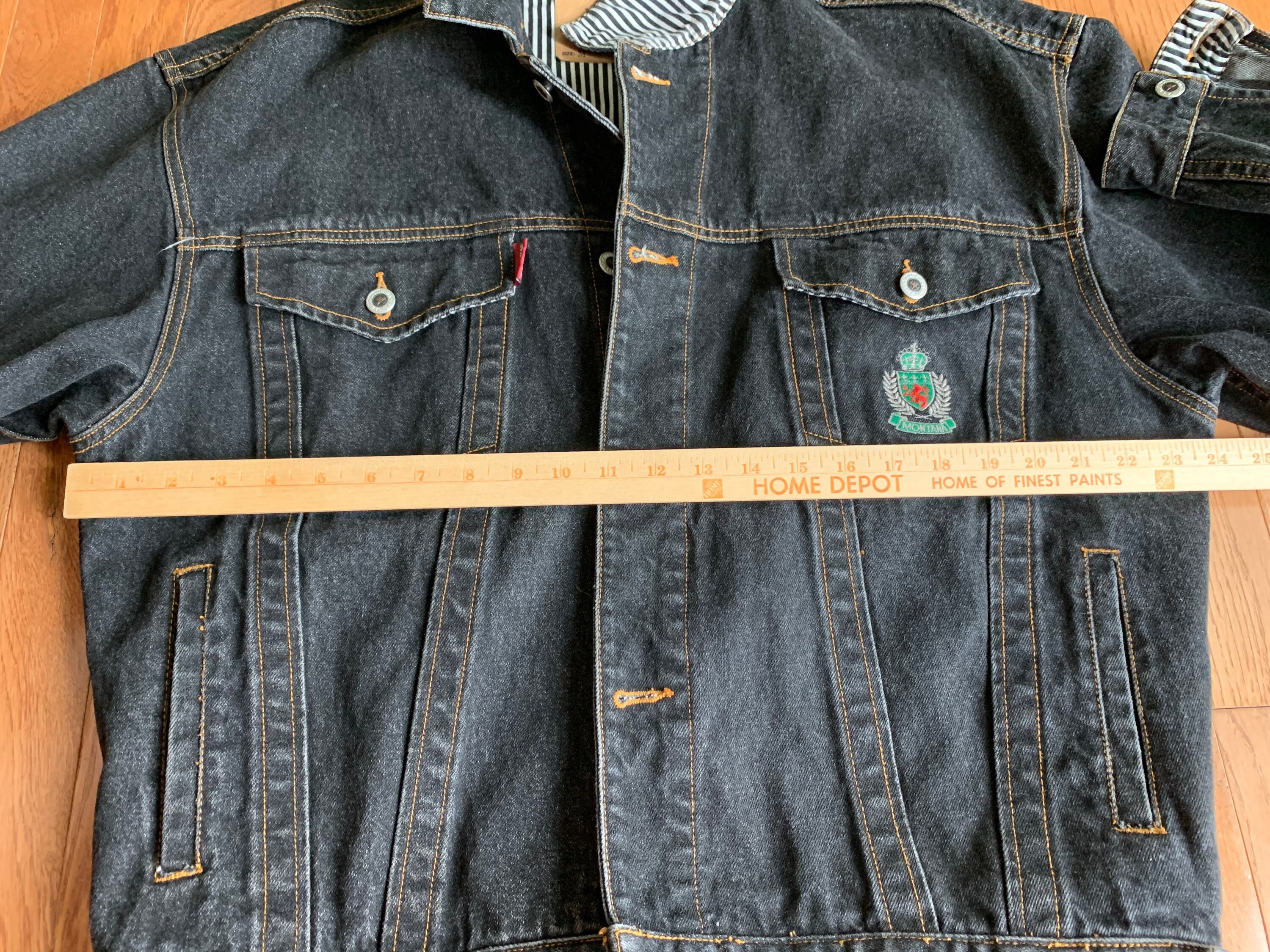 Vintage Montana Black Denim Jacket/ Unisex Oversized Denim