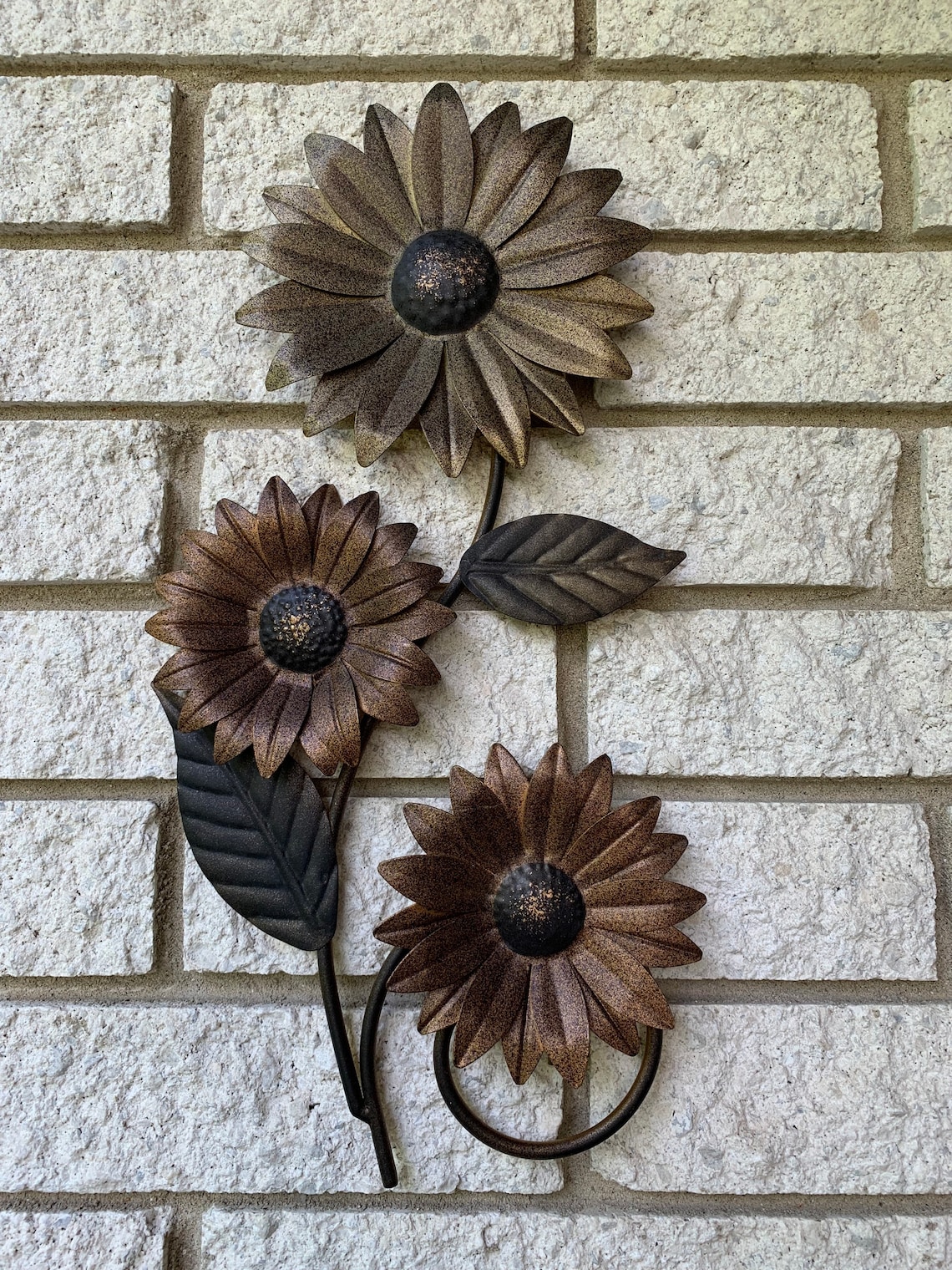Metal Sunflowers Wall Hanging Decor Etsy