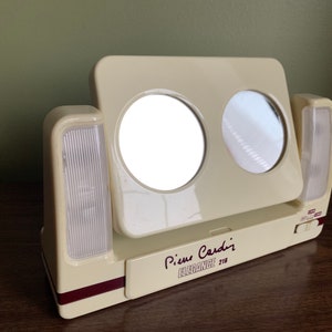 Vintage Light up make up mirror by Pierre Cardin/Battery Operated Vanity Magnifying Mirror/Pierre Cardin Vanity Mirror