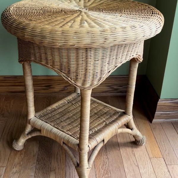 Wicker Side Table Etsy