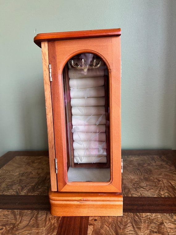 Vintage Wooden Jewelry Chest/Light Wood Jewelry Armoi… Gem