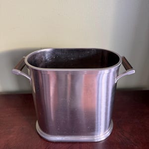 Vintage Restoration Hardware Wine Bucket/Heavy Nickel plated Oval Wine-Champagne Cooler by Restoration Hardware/RH Silver-toned Ice Bucket