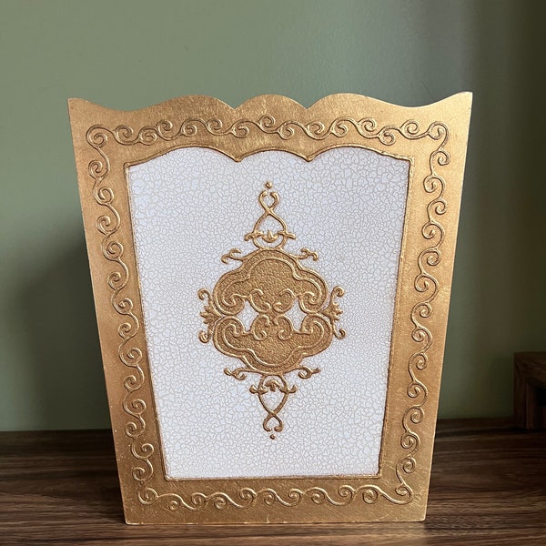 Bathroom Wastebasket Gold Etsy