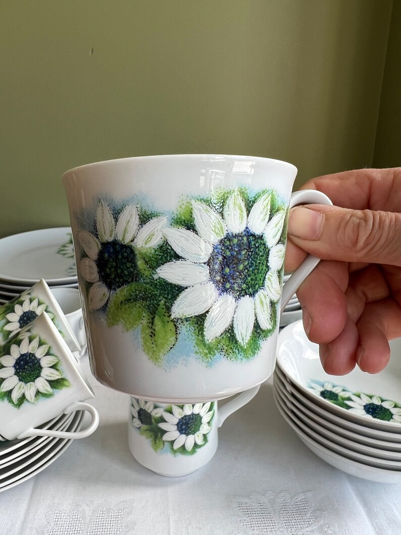 Vintage EKCO Eterna Fine Porcelain China 1504 Blue Daisy 34 Etsy