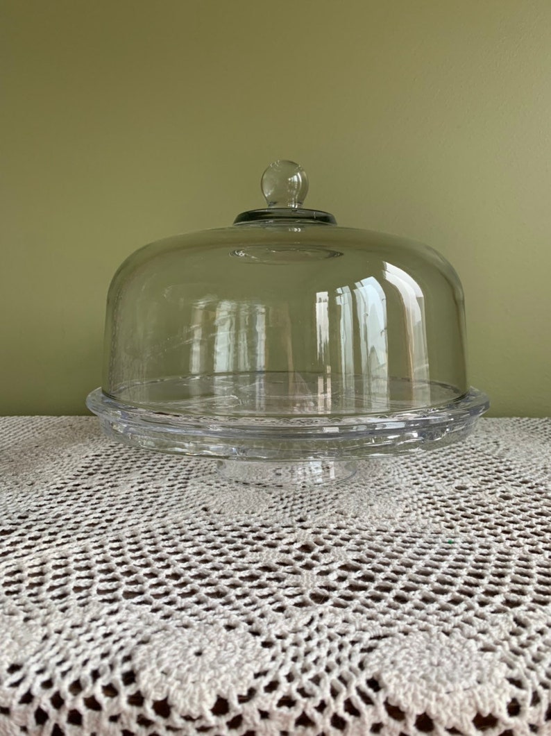 Large Glass Round Cake Dome Lid with Stand Glass Cake Cloche with Stand Round Cake Cover with Stand