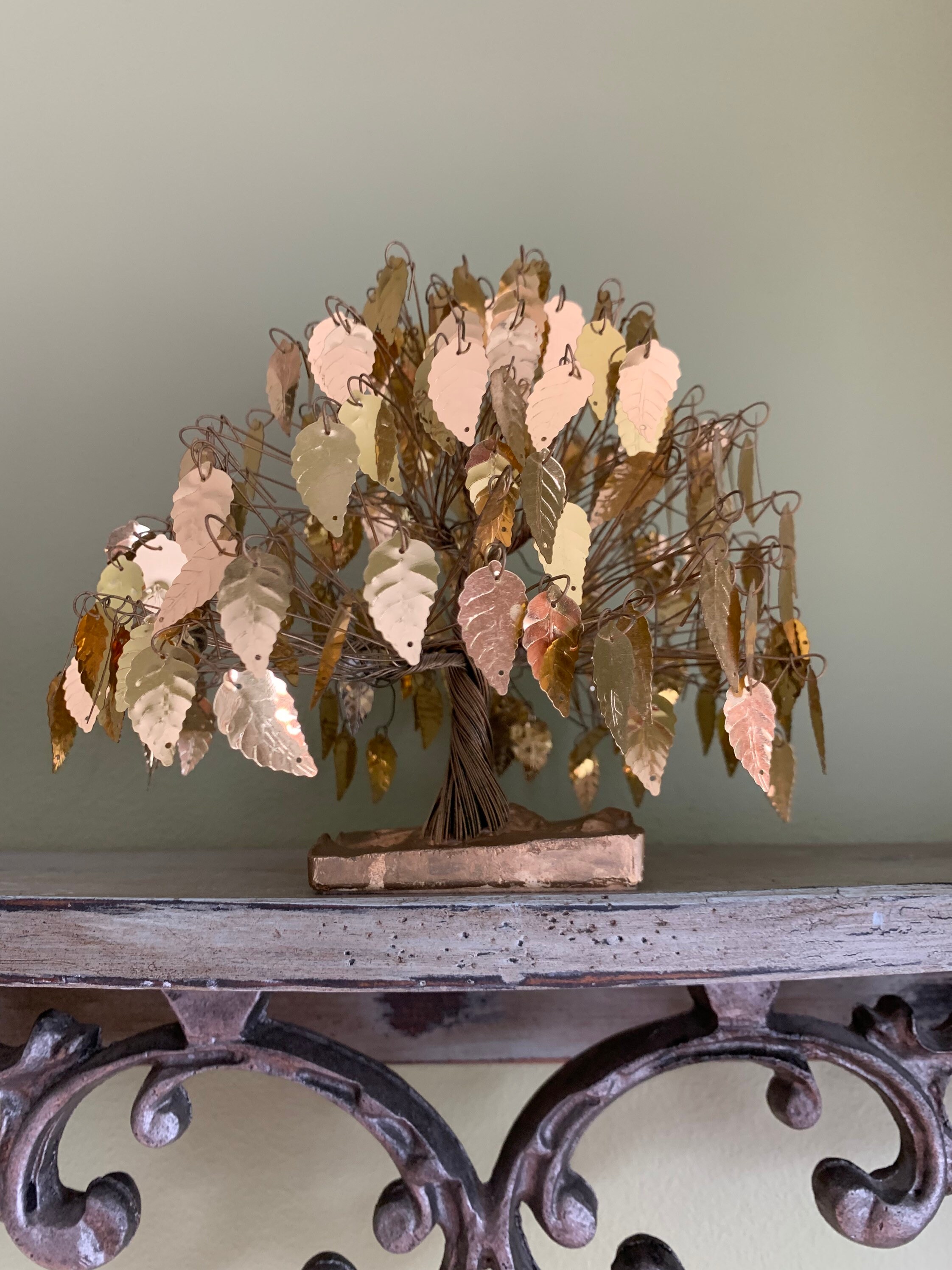 Vintage Gold Wired Tree on Base Dream Tree J. R. Tramel Etsy