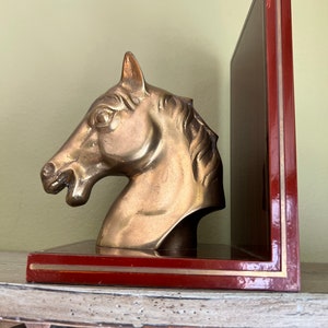 Vintage Brass Horse Head Bookend/Brass Horse Head Book Stopper