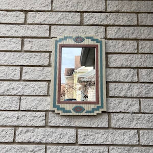 Mid Century Southwestern style Mirror by Burwood/Southwest Aztec style  Mirror/Vintage Burwood Mirror