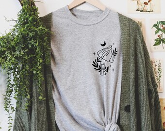 T-shirt met graphic paddenstoel: Fairycore Botanical T-shirt