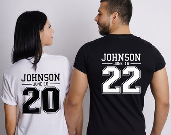 Personalized Wedding Anniversary Shirts: Custom Couple Matching Tees