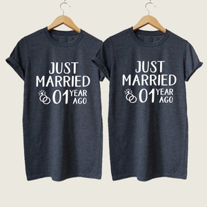 1st 1 Year Wedding Anniversary Shirts for Couples, First Anniversary Gift For Husband Wife, Funny First Yr Anniversary TShirts