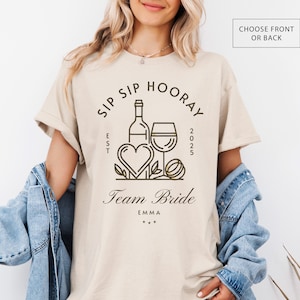 Chemises EVJF, T-shirts JGA, Team Bride, Chemises EVJF, Cadeau de mariage personnalisé pour l'équipe des mariées, T-shirts de demoiselle d'honneur