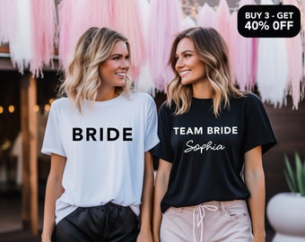 Team Bride Shirt, JGA TShirt, Bachelorette Shirts Custom, Hen Party Favours, Team Bride T Shirt with Name, Bridesmaid Proposal, Wedding Gift