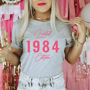 40th Birthday Shirt, 1984 Limited Edition TShirt, 40 Birthday Gifts for Her, Pink 1984 Graphic Tee für Frauen Bild 1