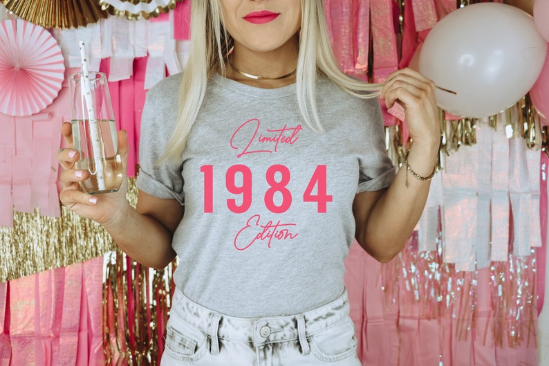 40th Birthday Shirt, 1984 Limited Edition TShirt, 40 Birthday Gifts for Her, Pink 1984 Graphic Tee für Frauen Bild 1